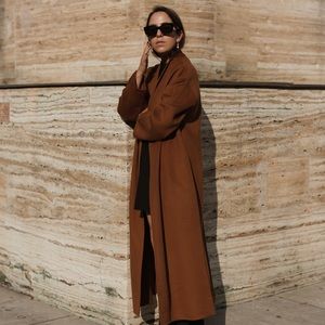 Liliana castellano floor length camel coat